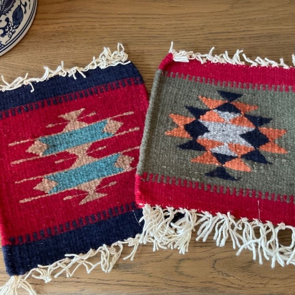 Mexican Wool Textiles Coasters 8" - Picture 1 of 2
